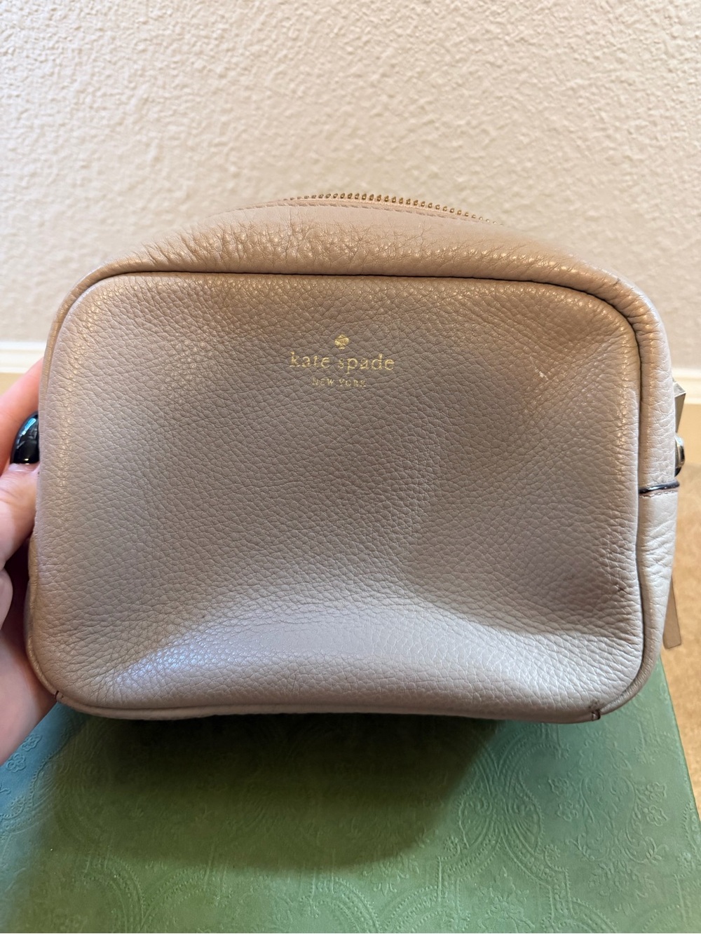 kate spade Taupe Pebbled Leather Crossbody Bag